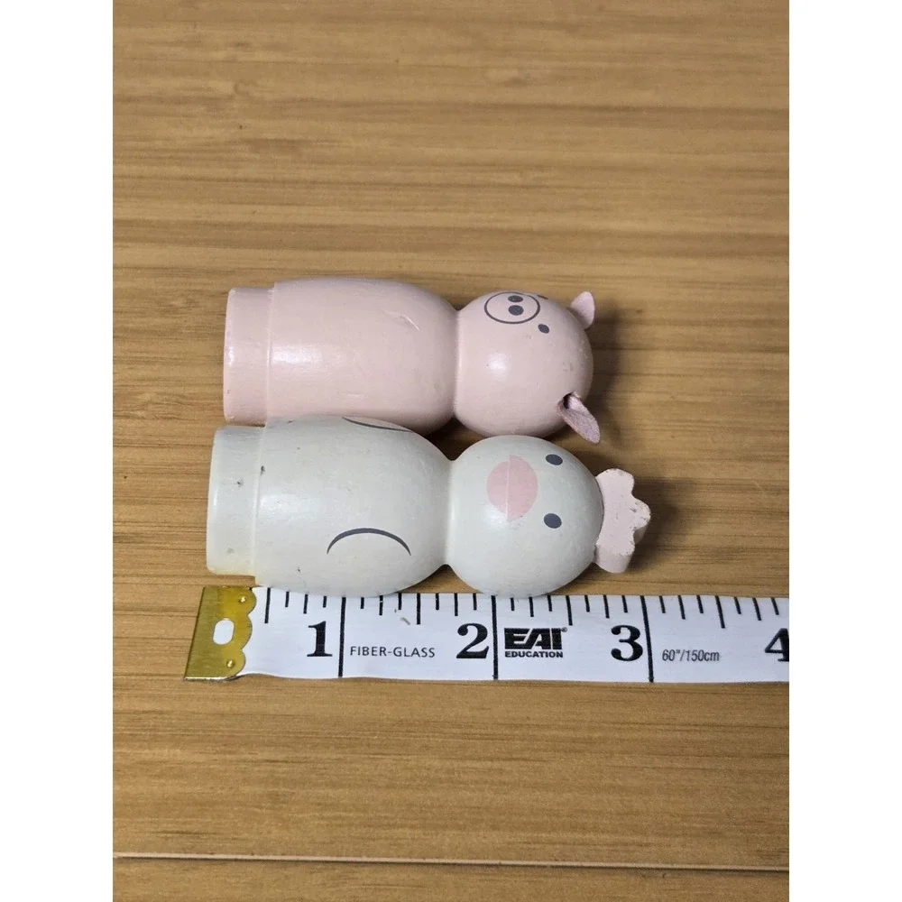 Vintage Wood Toys Hearth & Hand Magnolia Barn Animals Pig & Chicken. Lot Of 2